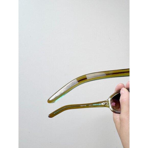 SAMA Mini OLV Olive Brown Green Japanese Acetate Oval Sunglasses - Picture 2 of 16